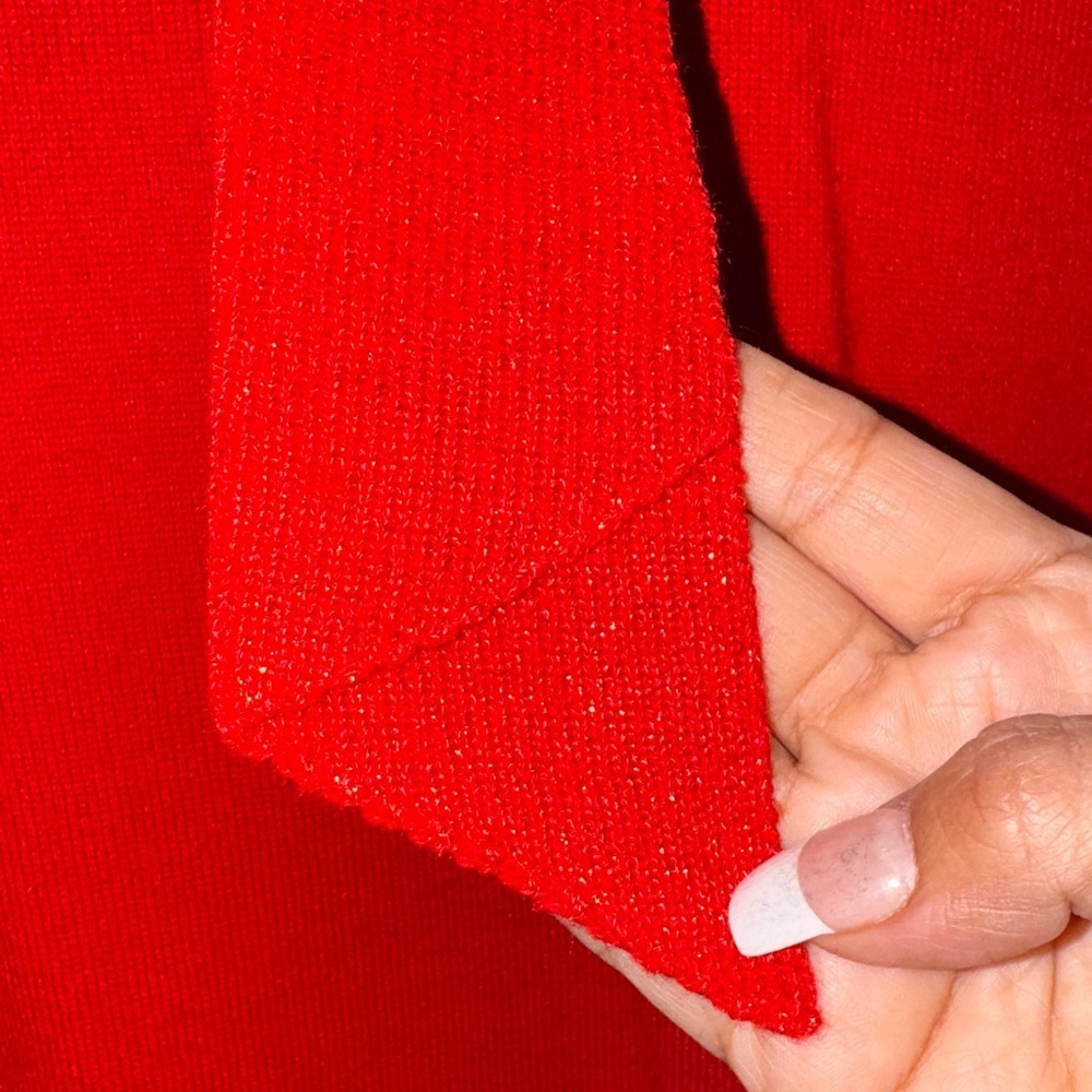 Allison Daley Red V-Neck Sweater with Tie Detail size M - Picture 5 of 8